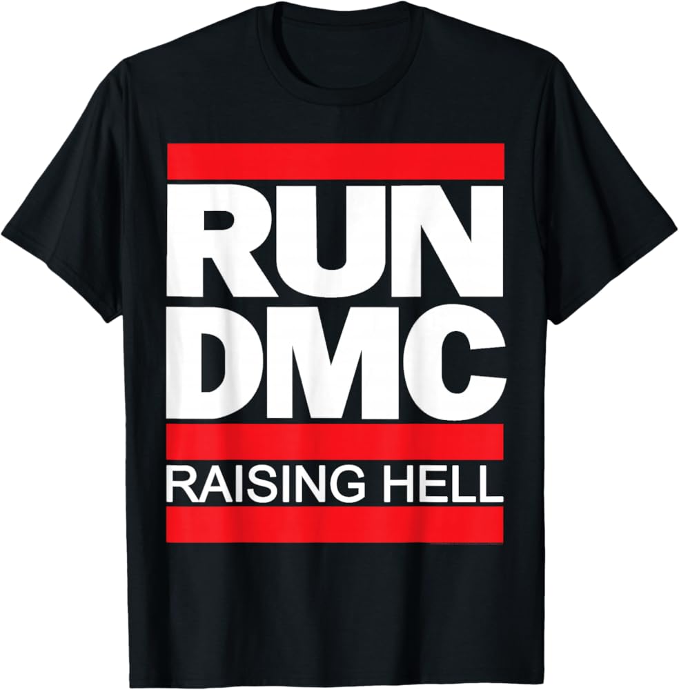 RUN DMC Raising Hell Black Tee　ラップTシャツ Amazon.com: Run DMC Official Logo Raising Hell T-Shirt : Clothing